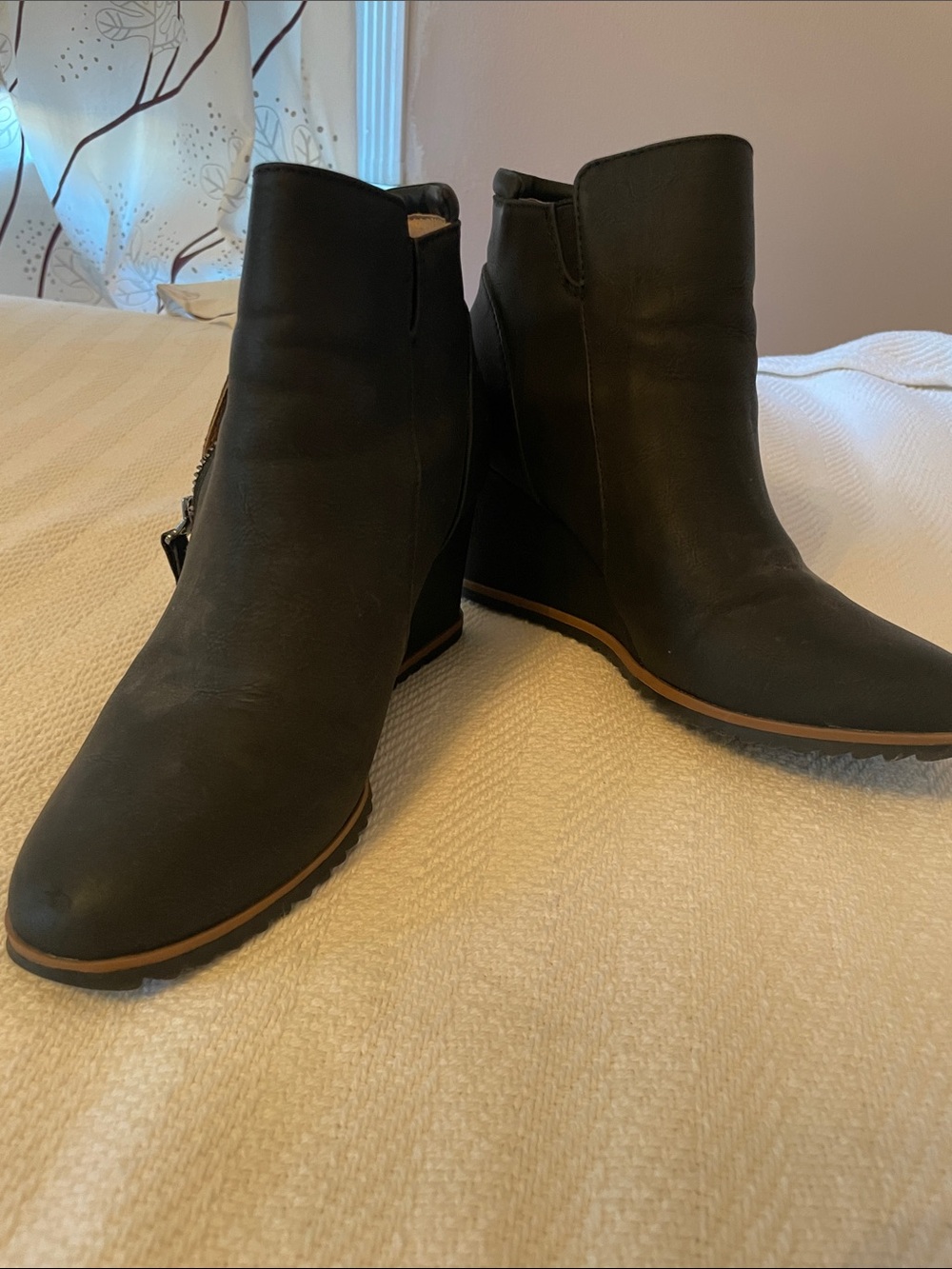 Naturalizer Black Wedge Ankle Boots